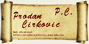 Prodan Ćirković vizit kartica